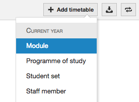 Choose a type of timetable to add